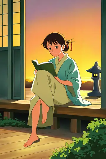 Girl Reading Engawa lofi wallpaper girl reading engawa 1776428678