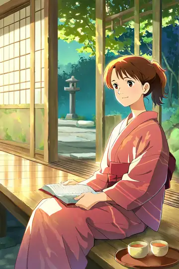 Girl Reading Engawa lofi wallpaper girl reading engawa 1815046347