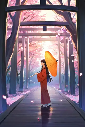 Girl Sakura Umbrella lofi wallpaper girl sakura umbrella 0173248609