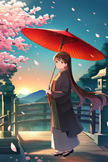 Girl Sakura Umbrella lofi wallpaper girl sakura umbrella 0216921605