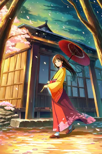 Girl Sakura Umbrella lofi wallpaper girl sakura umbrella 0461204032