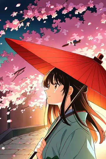 Girl Sakura Umbrella lofi wallpaper girl sakura umbrella 0503319572