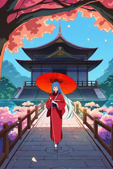 Girl Sakura Umbrella lofi wallpaper girl sakura umbrella 0601730425