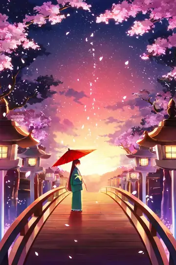 Girl Sakura Umbrella lofi wallpaper girl sakura umbrella 0853952347