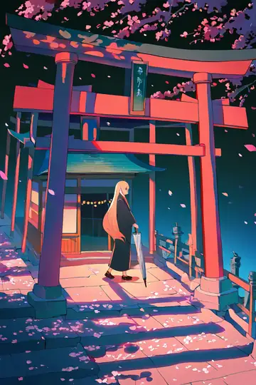 Girl Sakura Umbrella lofi wallpaper girl sakura umbrella 0891732356