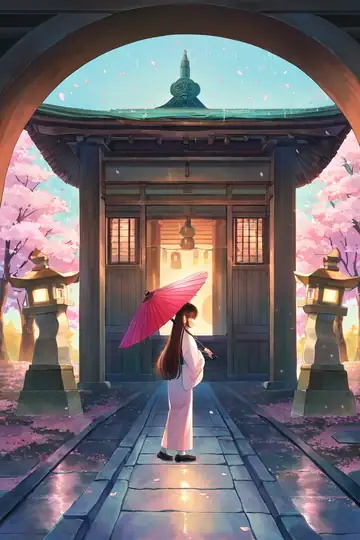 Girl Sakura Umbrella lofi wallpaper girl sakura umbrella 1025922990