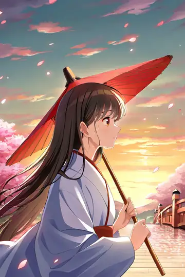 Girl Sakura Umbrella lofi wallpaper girl sakura umbrella 1416988026