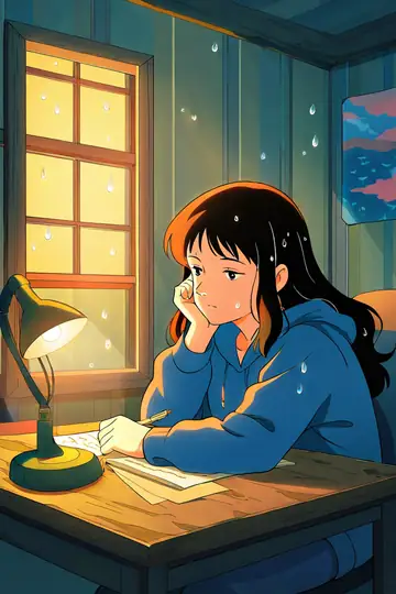 Girl Studying Rainy Window lofi wallpaper girl studying rainy window 1014154250
