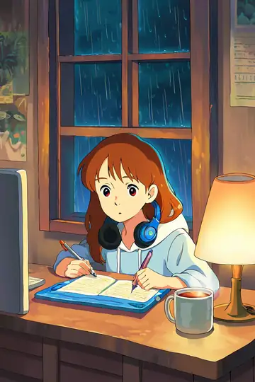 Girl Studying Rainy Window lofi wallpaper girl studying rainy window 1515537182