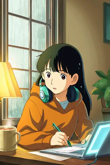 Girl Studying Rainy Window lofi wallpaper girl studying rainy window 1708131406