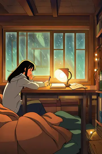 Girl Studying Rainy Window lofi wallpaper girl studying rainy window 1817292741
