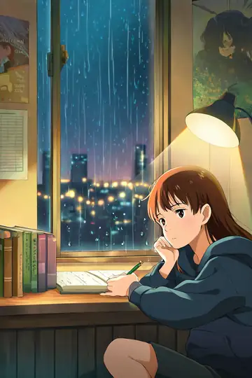 Girl Studying Rainy Window lofi wallpaper girl studying rainy window 1917288165