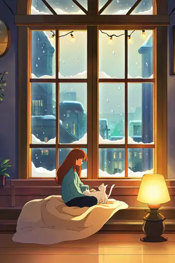 Girl With Cat Lamplight lofi wallpaper girl with cat lamplight 0605679887