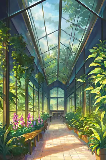 Greenhouse Morning lofi wallpaper greenhouse morning 2059977244