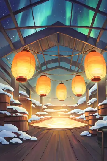 Onsen Winter lofi wallpaper onsen winter 0185544801