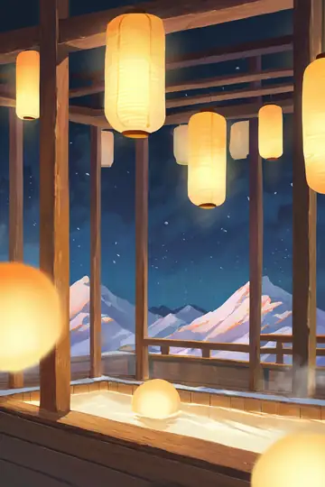 Onsen Winter lofi wallpaper onsen winter 0616334411