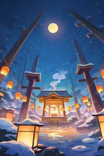 Onsen Winter lofi wallpaper onsen winter 0909343032