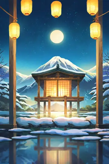Onsen Winter lofi wallpaper onsen winter 1707424511