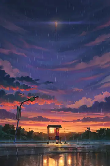 Rainy Bus Stop lofi wallpaper rainy bus stop 0055078125