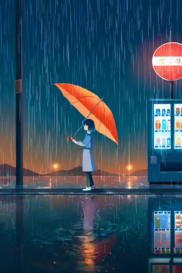 Rainy Bus Stop lofi wallpaper rainy bus stop 0682225707