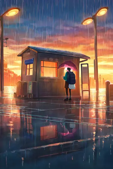 Rainy Bus Stop lofi wallpaper rainy bus stop 0785736502