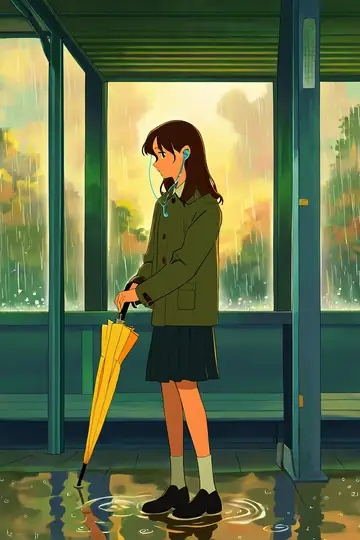 Rainy Bus Stop lofi wallpaper rainy bus stop 0847016120