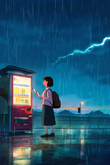 Rainy Bus Stop lofi wallpaper rainy bus stop 0854979614