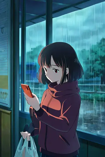 Rainy Bus Stop lofi wallpaper rainy bus stop 0929809066