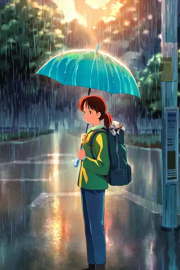 Rainy Bus Stop lofi wallpaper rainy bus stop 1586424412