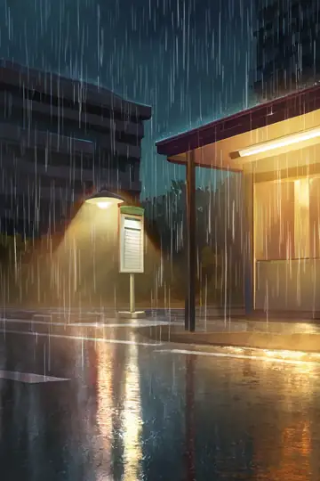 Rainy Bus Stop lofi wallpaper rainy bus stop 1750870126