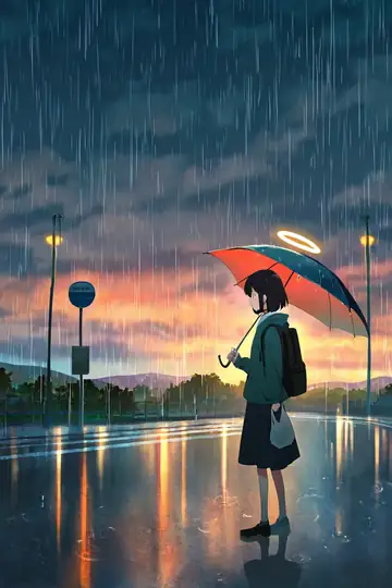 Rainy Bus Stop lofi wallpaper rainy bus stop 1943634000