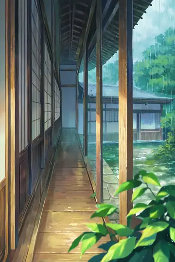 Rainy Porch Engawa lofi wallpaper rainy porch engawa 1283817199