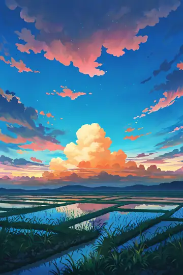 Rice Fields Summer lofi wallpaper rice fields summer 0313560425