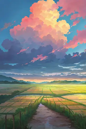 Rice Fields Summer lofi wallpaper rice fields summer 0444825949