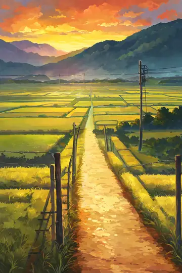 Rice Fields Summer lofi wallpaper rice fields summer 2081353629