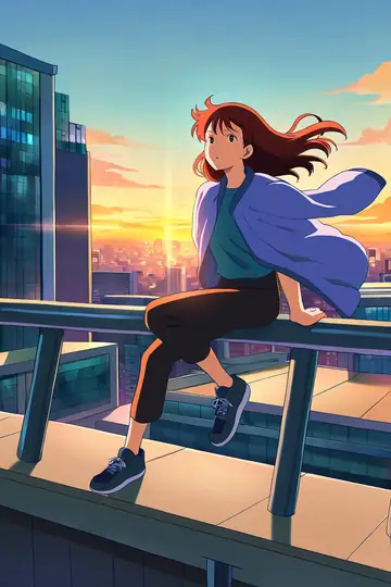 Rooftop Sunset lofi wallpaper rooftop sunset 0356363992