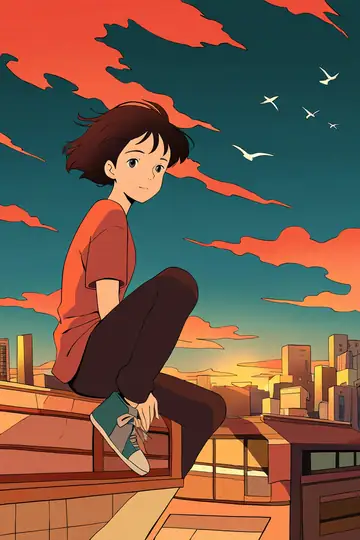 Rooftop Sunset lofi wallpaper rooftop sunset 0458410459