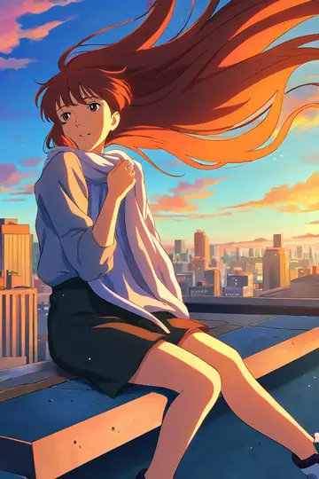 Rooftop Sunset lofi wallpaper rooftop sunset 0635118296