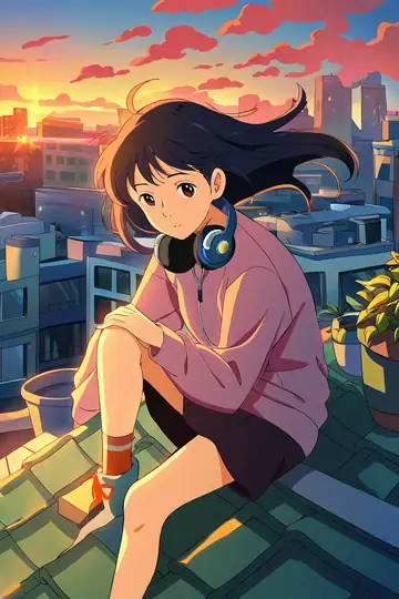 Rooftop Sunset lofi wallpaper rooftop sunset 0703155798