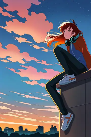 Rooftop Sunset lofi wallpaper rooftop sunset 0959260570