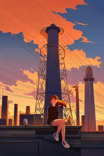 Rooftop Sunset lofi wallpaper rooftop sunset 1052809729