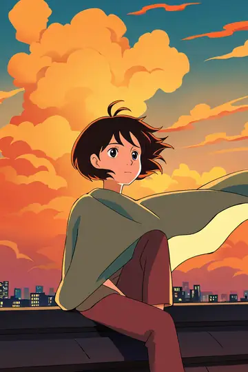 Rooftop Sunset lofi wallpaper rooftop sunset 1269240010