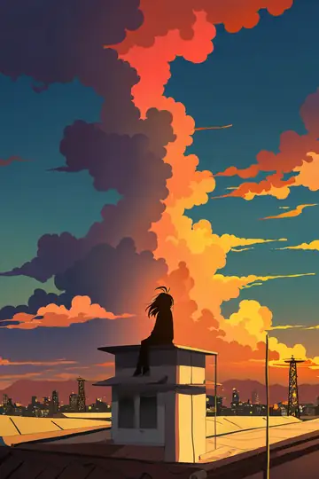 Rooftop Sunset lofi wallpaper rooftop sunset 1313329081