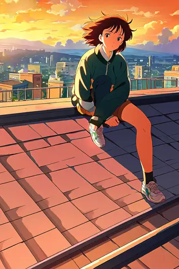 Rooftop Sunset lofi wallpaper rooftop sunset 1319187051