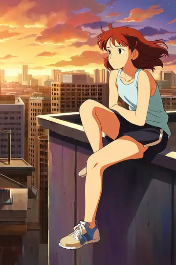Rooftop Sunset lofi wallpaper rooftop sunset 1735170419