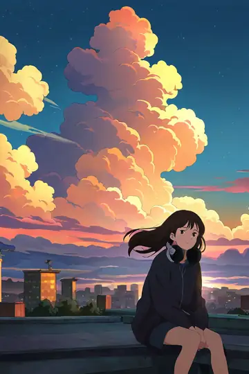 Rooftop Sunset lofi wallpaper rooftop sunset 2017558239