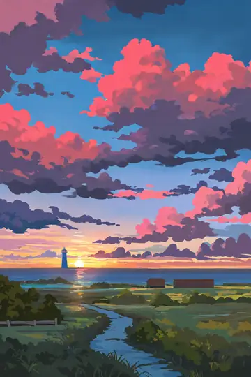 Seaside Lighthouse lofi wallpaper seaside lighthouse 0047819618