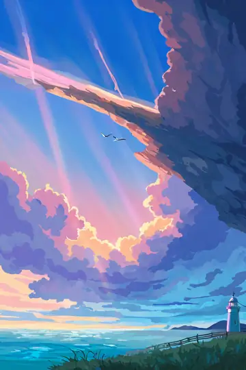 Seaside Lighthouse lofi wallpaper seaside lighthouse 0095159597