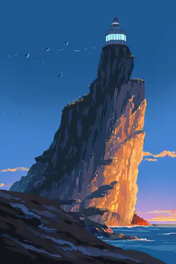 Seaside Lighthouse lofi wallpaper seaside lighthouse 0806160275