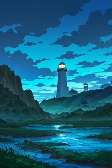 Seaside Lighthouse lofi wallpaper seaside lighthouse 0833980792
